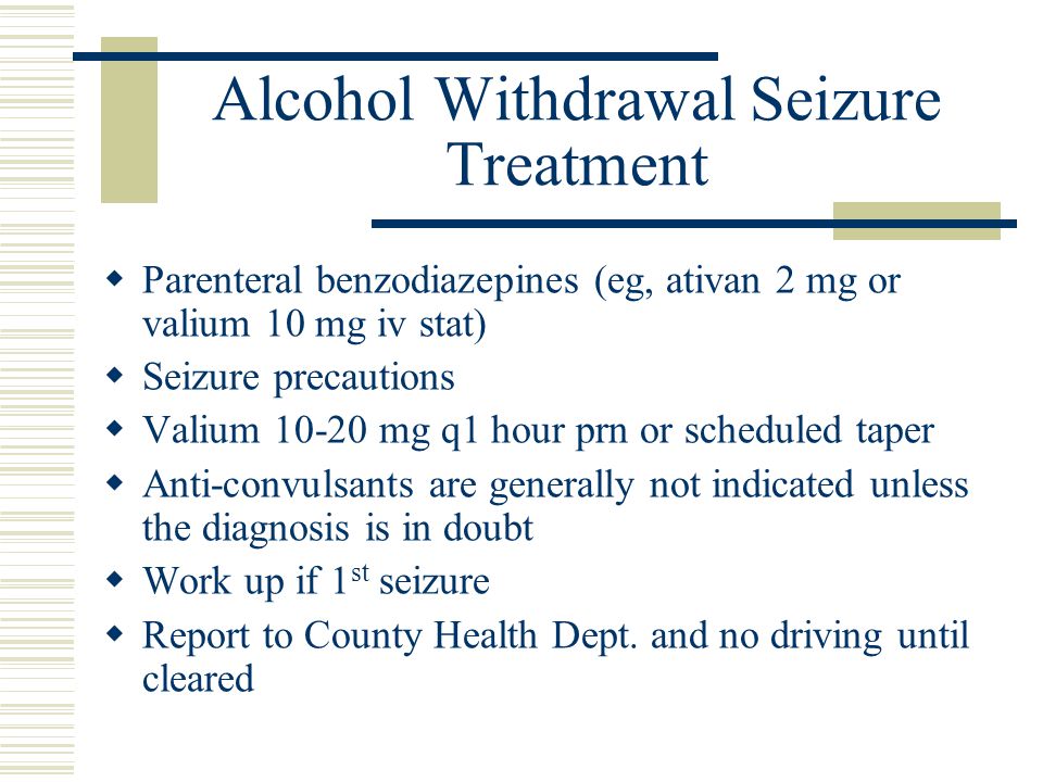 Pa withdrawal nhs diazepam alcohol